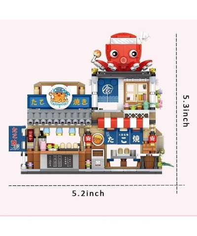 GP&Home 722Pcs Japanese Street View Takoyaki Shop Bricks Model Set MOC DIY Building Block Assembly Mini Particle Construction...