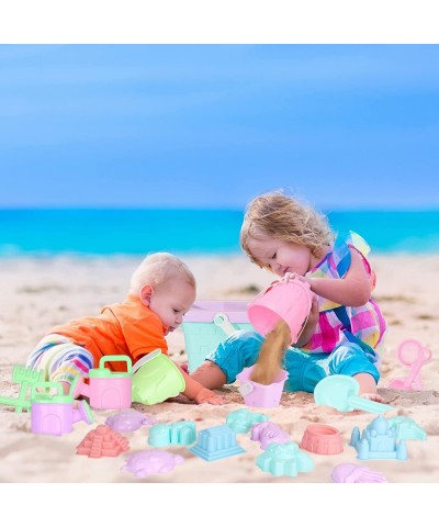 Beach Toys Kids Sand Toy Set 33 PCS Including Beach Bucket Water Wheel Watering Can Shovel Rake Sea Animal Molds and Storage ...