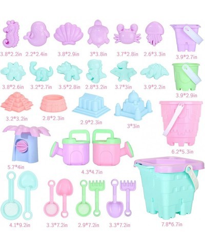 Beach Toys Kids Sand Toy Set 33 PCS Including Beach Bucket Water Wheel Watering Can Shovel Rake Sea Animal Molds and Storage ...