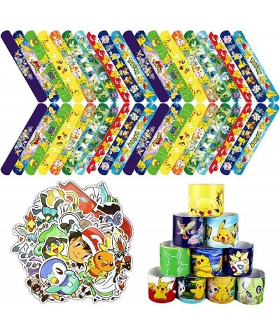 40 Pack Cartoon Slap Bracelet - Pocket Monster Slap Bracelet for Kids Pocket Monster Birthday Party Supplies Favors - Cartoon...