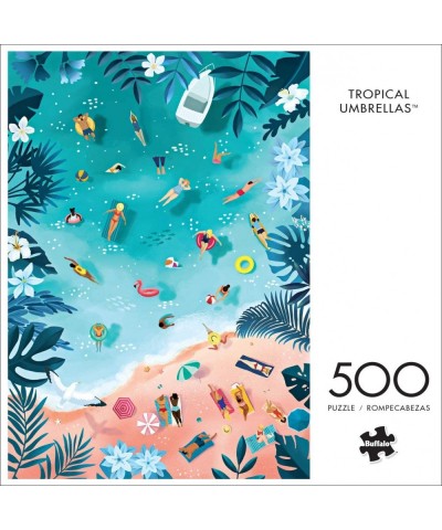 Tropical Umbrellas - 500 Piece Jigsaw Puzzle Blue $18.16 Jigsaw Puzzles