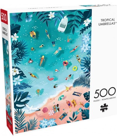 Tropical Umbrellas - 500 Piece Jigsaw Puzzle Blue $18.16 Jigsaw Puzzles