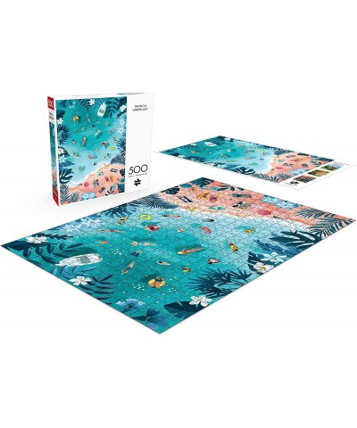 Tropical Umbrellas - 500 Piece Jigsaw Puzzle Blue $18.16 Jigsaw Puzzles