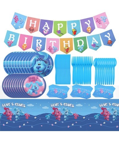 Cartoon Dog Birthday Party Supplies - 72PCS Birthday Party Favor with 20 Plates 20 Napkins 10 Forks 10 Spoons 10 knifes 1 Tab...