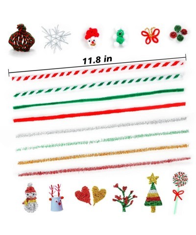 Christmas Pipe Cleaners 420 Pcs Christmas Pipe Cleaners Craft Set Including 320Pcs Pipe Cleaners &100Pcs Wiggle Googly Eyes S...