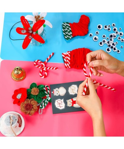 Christmas Pipe Cleaners 420 Pcs Christmas Pipe Cleaners Craft Set Including 320Pcs Pipe Cleaners &100Pcs Wiggle Googly Eyes S...