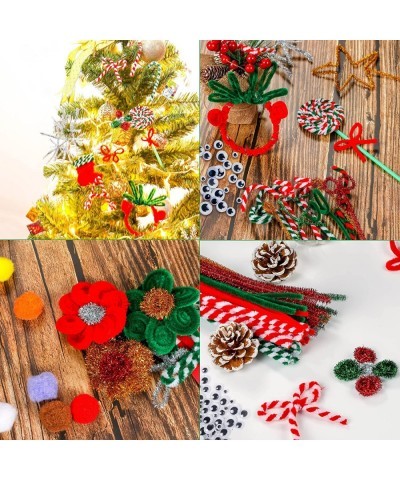 Christmas Pipe Cleaners 420 Pcs Christmas Pipe Cleaners Craft Set Including 320Pcs Pipe Cleaners &100Pcs Wiggle Googly Eyes S...