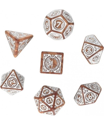 Steampunk Clockwork Caramel & White Dice Set (7 Piece) $28.73 Game Accessories