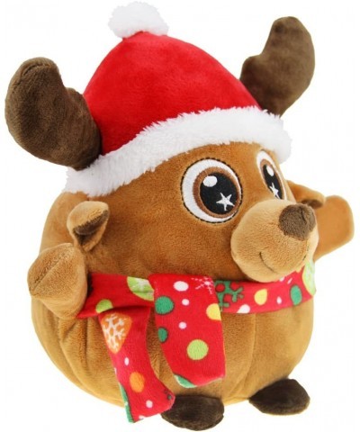 Merry Christmas Decoration Animated Musical Santa Claus Elk Figurine LED Glowing Soft Plush Stuffed Doll Singing Christmas Pu...