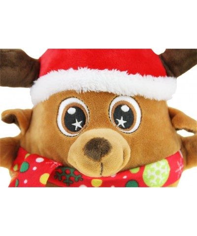 Merry Christmas Decoration Animated Musical Santa Claus Elk Figurine LED Glowing Soft Plush Stuffed Doll Singing Christmas Pu...