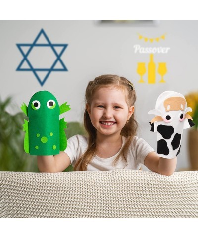 Passover 10 Plagues Puppets Lice Frog Cattle Animals Felt Sock Hand Puppet Toys with Moveable Mouth Jewish Celebration Festiv...