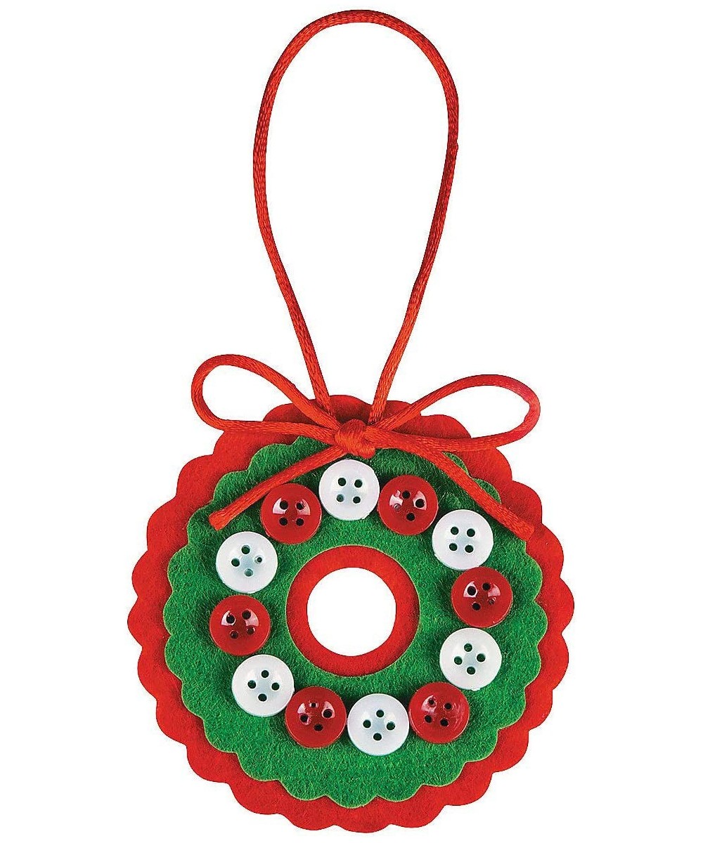 Felt Button Wreath Ornament Craft Kit - Crafts for Kids and Fun Home Activities $32.25 Craft Kits