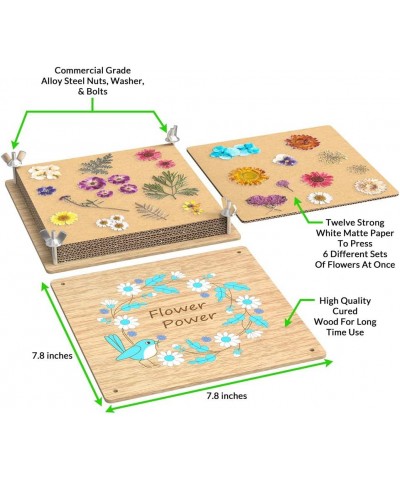 Flower Press - 6 Layers - 8 x 8 Inch Flower Press Kit - DIY Flower Pressing Kit for Adults and Kids - Make Pressed Flowers fo...