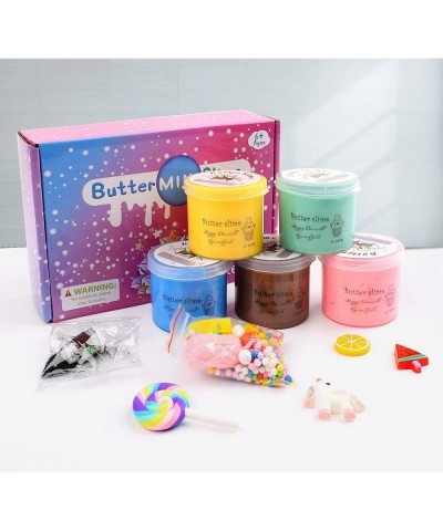 Butter Slime Kit 5 Pack Scented Candy Slime Party Favors for Girls and Boys DIY Putty Slime Toys for Kids Soft Stretchy & Non...