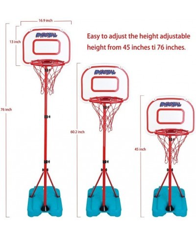 Kids Basketball Hoop Stand with Dart Board - Portable Indoor Outdoor Mini Hoop Basketball Goal Adjustable Height 3.2ft-6.2ft ...