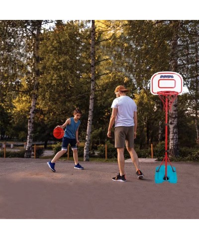 Kids Basketball Hoop Stand with Dart Board - Portable Indoor Outdoor Mini Hoop Basketball Goal Adjustable Height 3.2ft-6.2ft ...