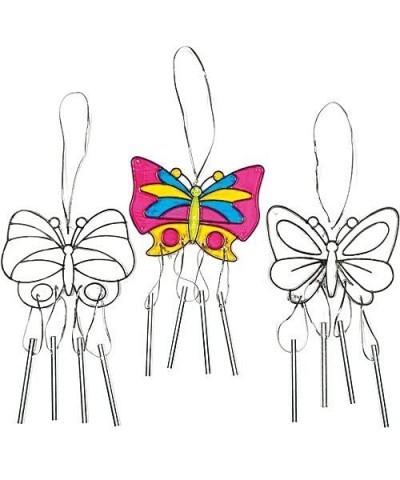 EF779 Butterfly Suncatcher Windchimes - Pack of 3 Craft Set for Kids to Decorate Novelty Toys for Children Perfect Party Loot...