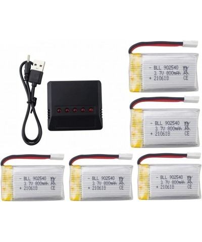 5pcs 3.7v 800mAh Lithium Battery with 5-in-1 Charger for Syma X5C X5C-1 X5 X5SC X5SW H5C V931 S5C S5W SS40 FQ36 T32 T5W H42 C...