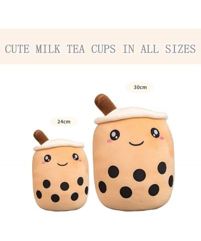 Cartoon Bubble Tea Plush Pillow Plush Boba Tea Cup Toy Figurine Toy 24/35 cm Cute Bubble Tea Cup Shaped Pillow with Suction T...