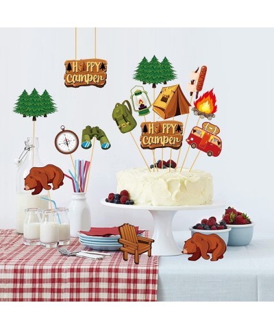 Camping Party Decorations Centerpiece Sticks 24pcs Camp Theme Table Topper Party Supplies Happy Camper Birthday Adventure Bab...