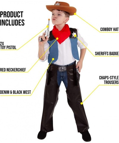 Kids Cowboy Costume For Boys Sheriff Costume Western Chaps Vest Wild West Halloween Costumes For Boys $65.91 Kids' Costumes