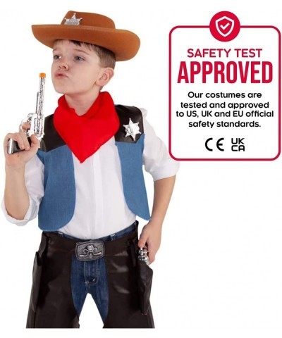 Kids Cowboy Costume For Boys Sheriff Costume Western Chaps Vest Wild West Halloween Costumes For Boys $65.91 Kids' Costumes