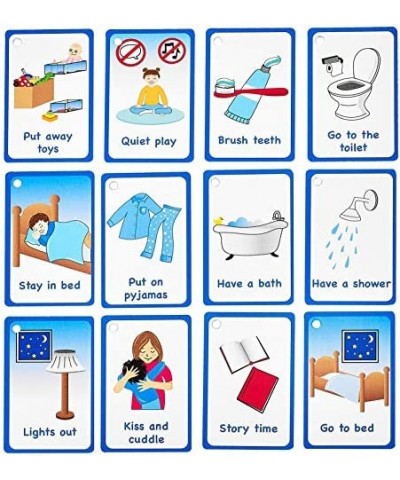 My Bedtime Routine Cards 12 Flash Cards for Visual aid Special Ed Speech Delay Non Verbal Children and Adults with Autism or ...