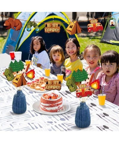 Camping Party Decorations Centerpiece Sticks 24pcs Camp Theme Table Topper Party Supplies Happy Camper Birthday Adventure Bab...