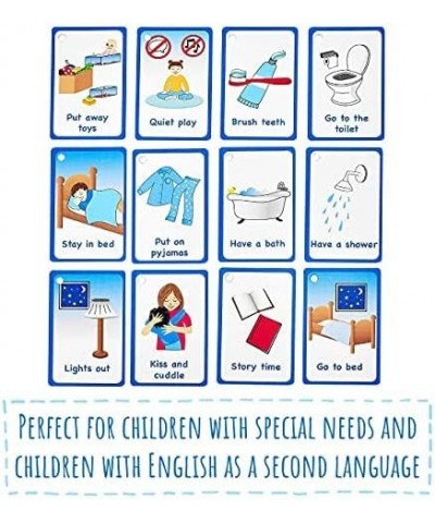 My Bedtime Routine Cards 12 Flash Cards for Visual aid Special Ed Speech Delay Non Verbal Children and Adults with Autism or ...