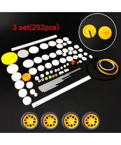 18 Set DC Motors Kit Mini Electric 1.5-3V 24000RPM Hobby Motor with 252Pcs Plastic Gears 2 x AA Battery Holder Wires for STEM...