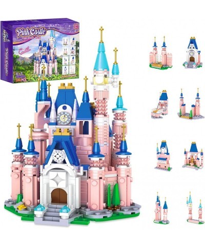 Princess Castle Building Blocks Toys for Kids 596 Pcs Pink Palace Girls Princess Castle Roleplay Building Set Stem Learning C...