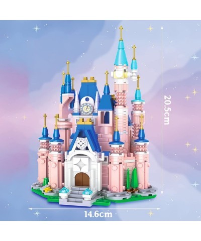 Princess Castle Building Blocks Toys for Kids 596 Pcs Pink Palace Girls Princess Castle Roleplay Building Set Stem Learning C...