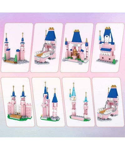 Princess Castle Building Blocks Toys for Kids 596 Pcs Pink Palace Girls Princess Castle Roleplay Building Set Stem Learning C...