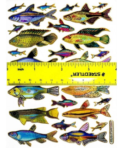 Glitter Bass Fish Largemouth Cartoon Waterproof Label Sticker Art Decals Crafts Scrapbook for Kids Teachers Boys Girls Teens ...