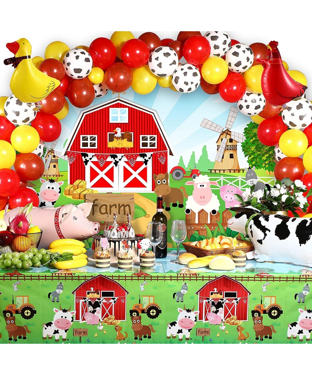 Farm Animals Theme Party Decorations Farm Barn Animals Backdrop Banner Farmhouse Animals Decor Party Tablecloth Balloon Arch ...