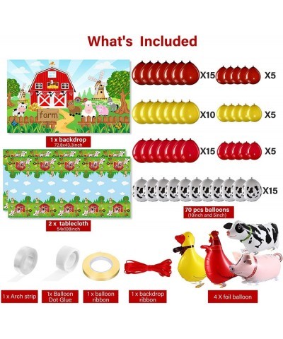 Farm Animals Theme Party Decorations Farm Barn Animals Backdrop Banner Farmhouse Animals Decor Party Tablecloth Balloon Arch ...