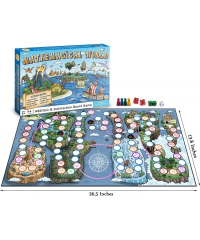 Mathemagical World - Addition & Subtraction Math Board Game for Kids Ages 5+ and Perfect for Homeschool Kindergarten Pre-k an...