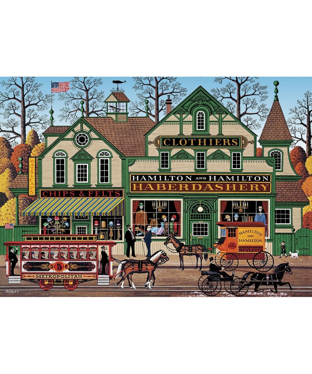 Charles Wysocki - The Haberdashery - 300 Large Piece Jigsaw Puzzle $19.31 Jigsaw Puzzles