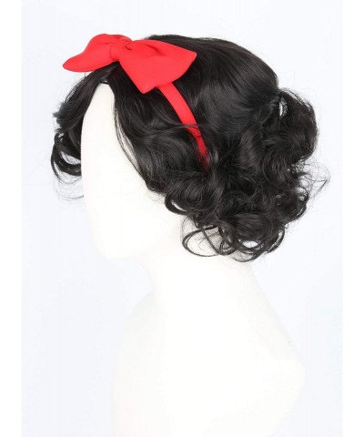 Kids Girls Wig with Bow Headband Short Black Wig Curly For Halloween Costume Cosplay $33.37 Kids' Dress-Up Accessories