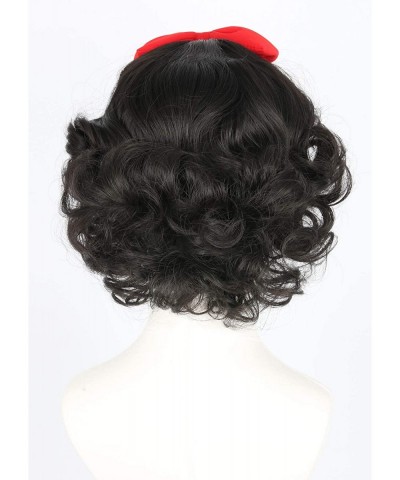 Kids Girls Wig with Bow Headband Short Black Wig Curly For Halloween Costume Cosplay $33.37 Kids' Dress-Up Accessories