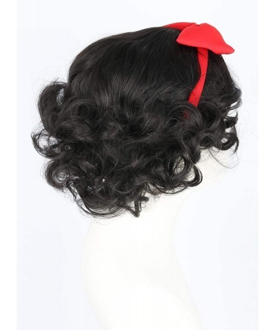 Kids Girls Wig with Bow Headband Short Black Wig Curly For Halloween Costume Cosplay $33.37 Kids' Dress-Up Accessories