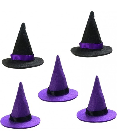 10 Pieces Halloween Mini Witch Hats Halloween Party Hat Bottle Cap Hats Wine Bottle Toppers with Ribbon Witch Party Craft for...