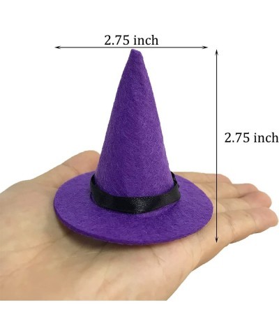 10 Pieces Halloween Mini Witch Hats Halloween Party Hat Bottle Cap Hats Wine Bottle Toppers with Ribbon Witch Party Craft for...