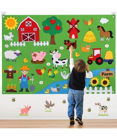 Farm Animals Felt Board Story Set for Toddlers 84Pcs Preschool Storytelling Flannel Classroom Educational Learning Play Kit W...