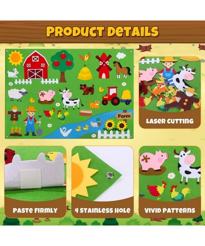 Farm Animals Felt Board Story Set for Toddlers 84Pcs Preschool Storytelling Flannel Classroom Educational Learning Play Kit W...