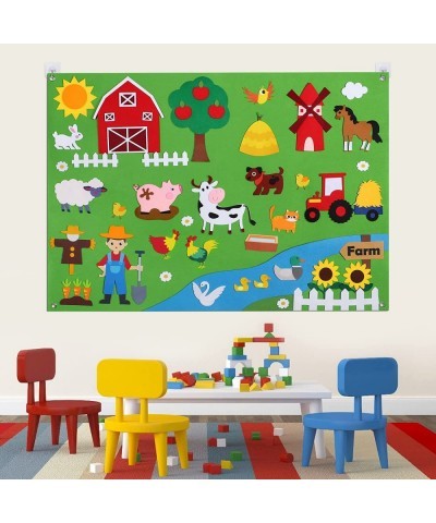 Farm Animals Felt Board Story Set for Toddlers 84Pcs Preschool Storytelling Flannel Classroom Educational Learning Play Kit W...