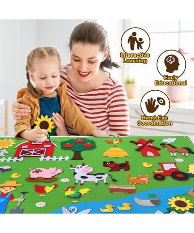 Farm Animals Felt Board Story Set for Toddlers 84Pcs Preschool Storytelling Flannel Classroom Educational Learning Play Kit W...