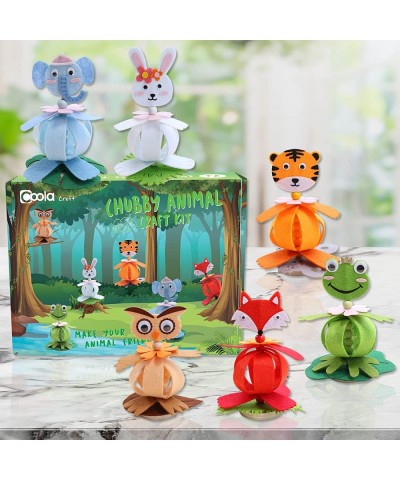 Animal Craft Kit for Kids - Art and Craft DIY Early Educational Toys Suitable for Girls & Boys Pack 6 Include Frog Fox Elepha...