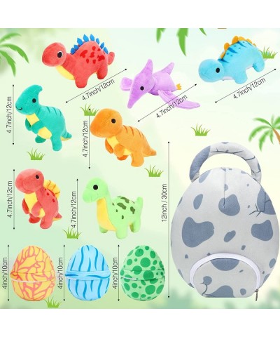 11 Pieces Dinosaur Stuffed Animal Small Dino Plush Toy and Egg Bag Set Stuffed Dinosaur Cute Stuffed Animals Plush Toys Soft ...