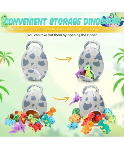 11 Pieces Dinosaur Stuffed Animal Small Dino Plush Toy and Egg Bag Set Stuffed Dinosaur Cute Stuffed Animals Plush Toys Soft ...